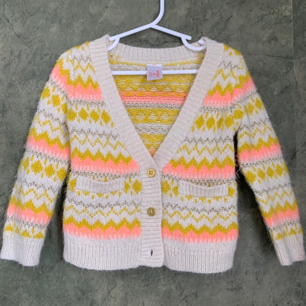 Cat & Jack Yellow Grandma Cardigan
